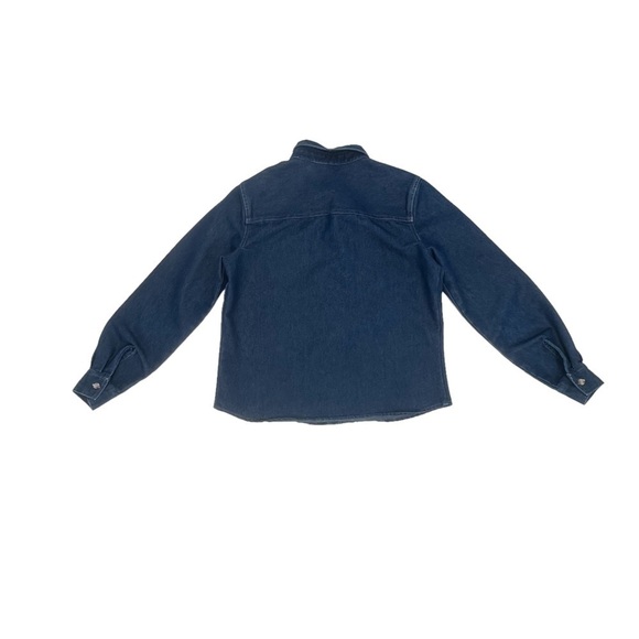 Bill Blass Silver Stitched Jean Shirt Size Petite Medium Women’s - Picture 3 of 5